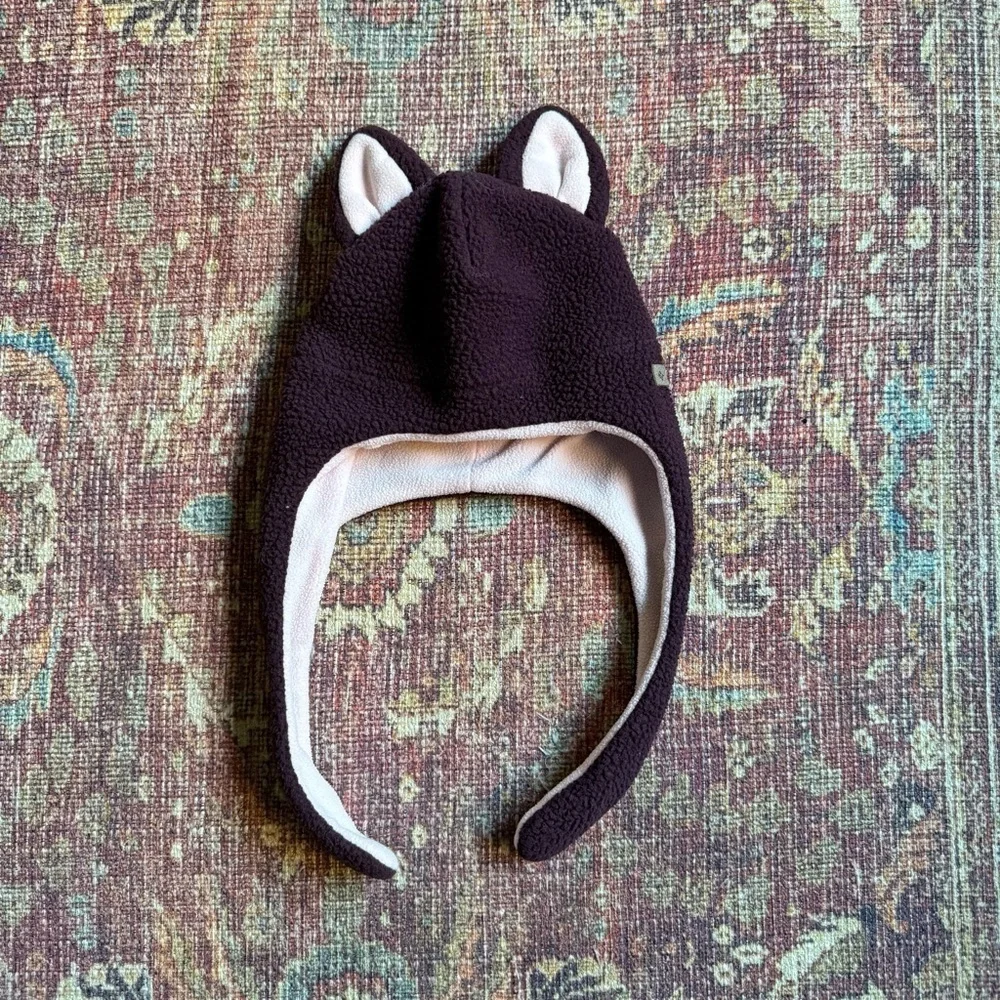 Columbia Baby OS Tiny Animal Purple Sherpa Fleece Earflap Hat with Ears